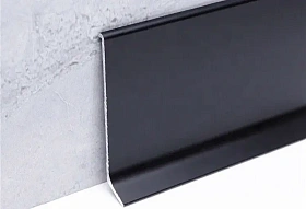 Алюминиевый напольный плинтус Русский профиль, анодированный черный матовый, 100х11,2х2500 мм, 1 м.п